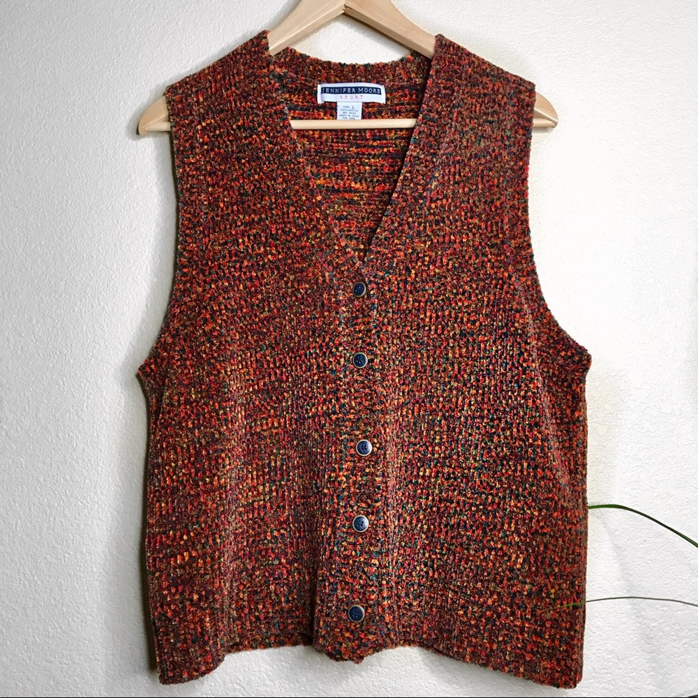 Vintage Jennifer Moore sport yarn vest H8